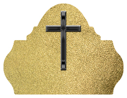 DARAY L 510 BK SH GD Black Single Cross Shimmer Gold Background